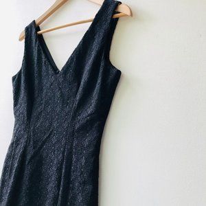 1980s Jacob Black Cocktail Lace Dress, Size 4